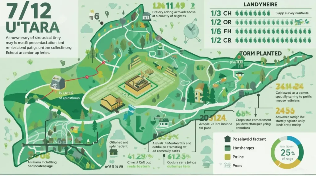 Infographic showing details included in Anyror Gujarat 7/12 Online